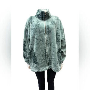 Quality  Goods LS Fleece Zippered Green Jacket Size XL/TG